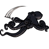 link to homepage; logo of octopus wielding scythe